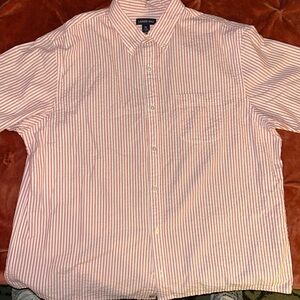 Lands’ end short sleeve poplin button down shirt